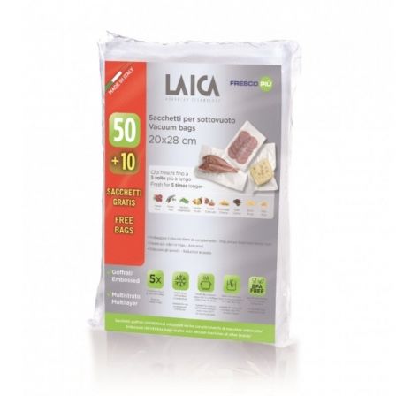 Laica Bolsas para Envasar al Vacío VT36000 de 20 x 28 cm (Pack de 60) Laica Bolsas para Envasar al Vacío VT36000 de 20 x 28 cm (Pack de 60)